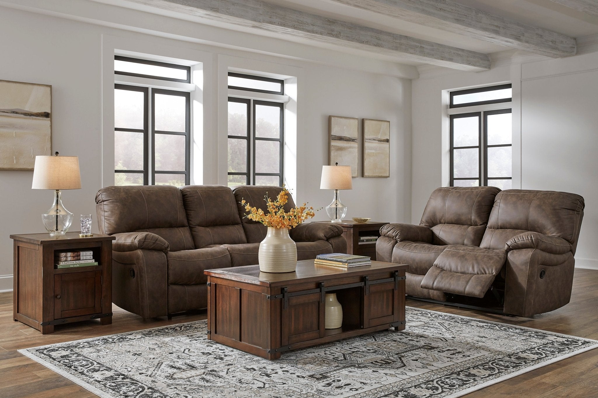 Kilmartin Reclining Sofa and Loveseat - Rooms For Less Furniture Outlet