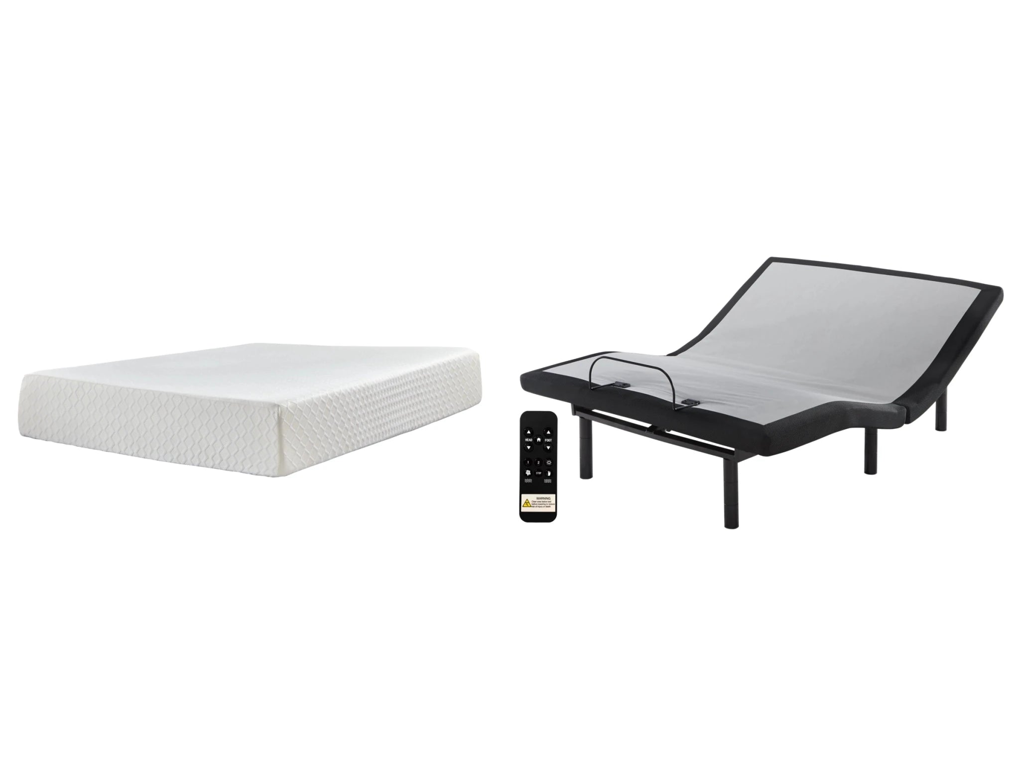 King 12" Gel Max Luxury Mattress & Adjustable Base Package - Rooms For Less Furniture Outlet