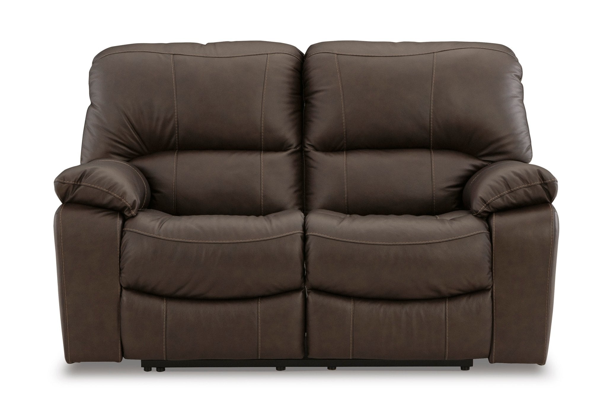 Leesworth Brown Leather Power Reclining Loveseat - Rooms For Less Furniture Outlet