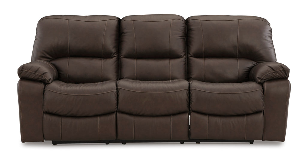 Leesworth Brown Leather Power Reclining Sofa - Rooms For Less Furniture Outlet