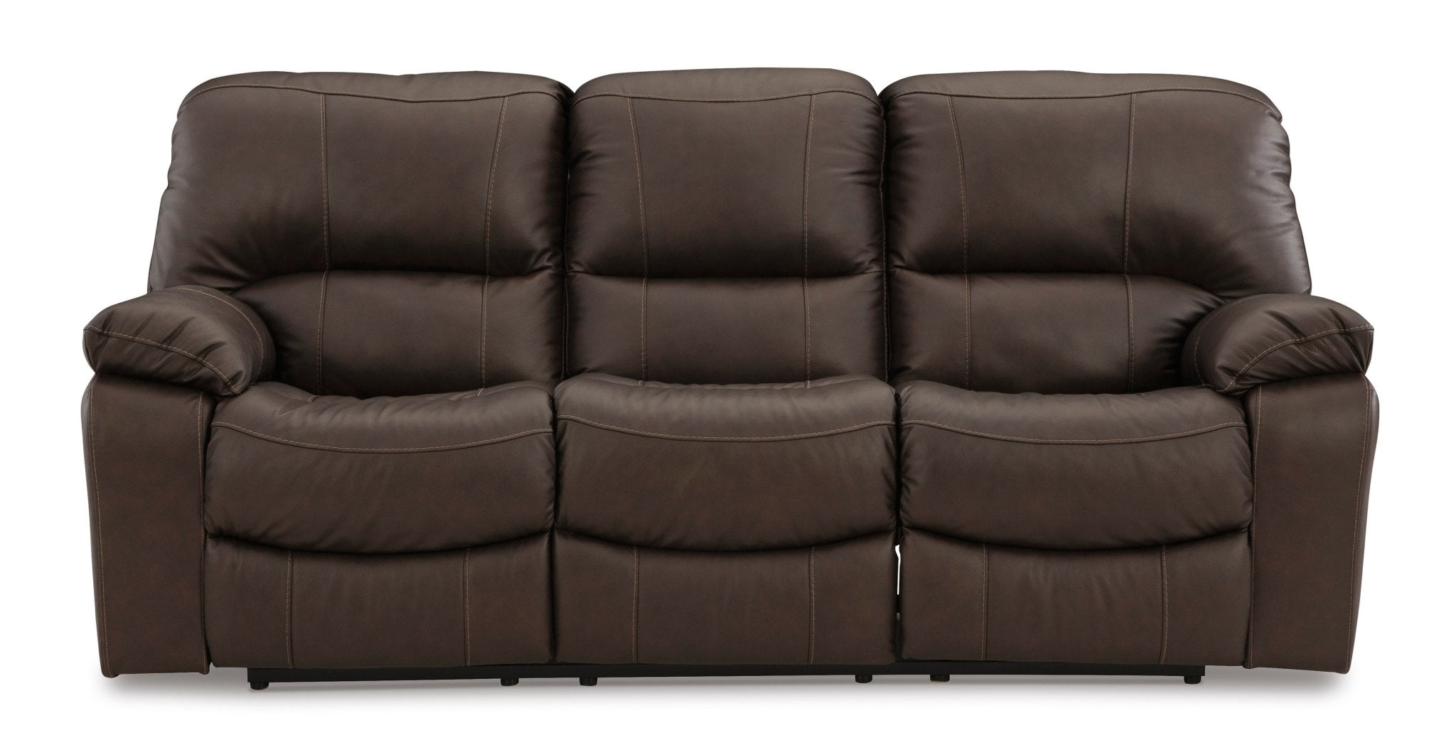 Leesworth Brown Leather Power Reclining Sofa - Rooms For Less Furniture Outlet