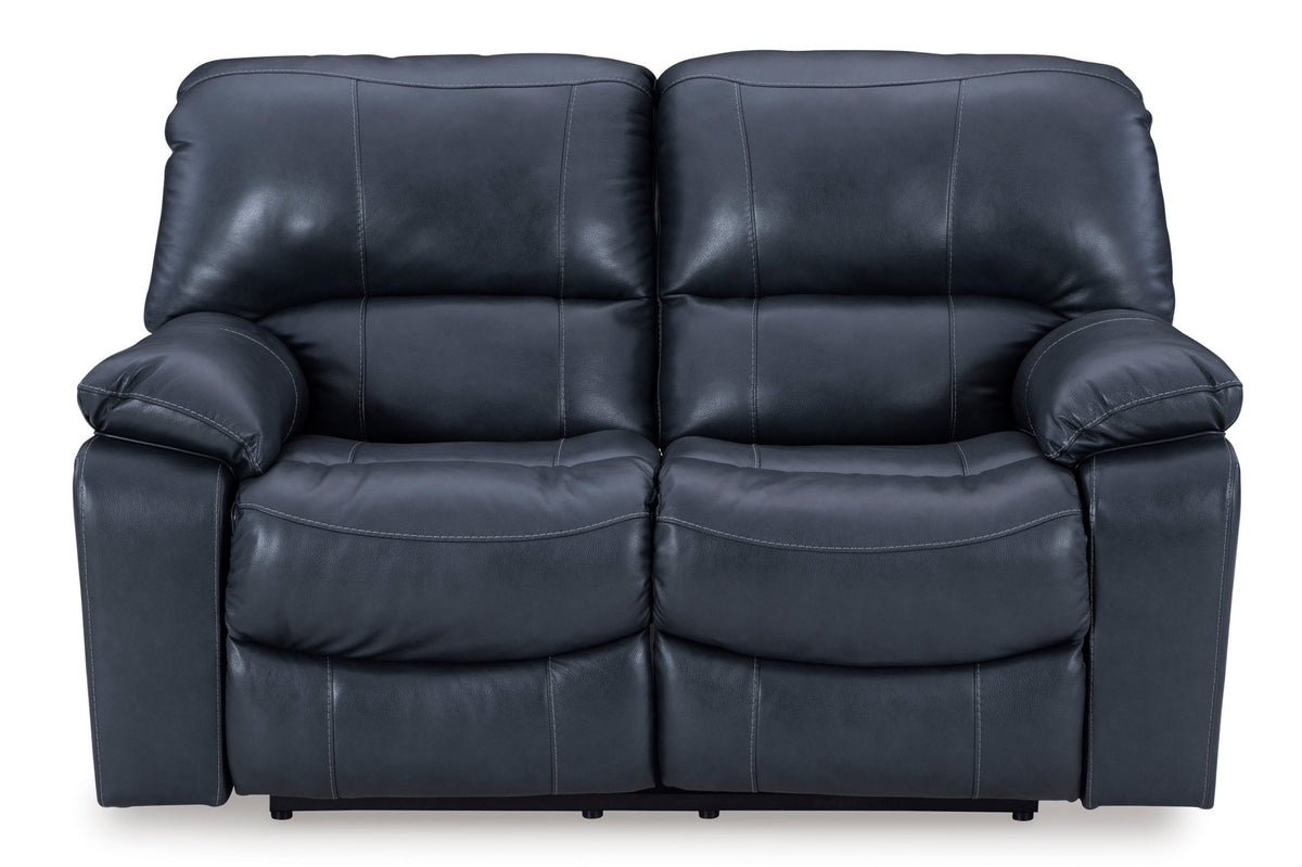 Leesworth Ocean Leather Power Reclining Loveseat - Rooms For Less Furniture Outlet