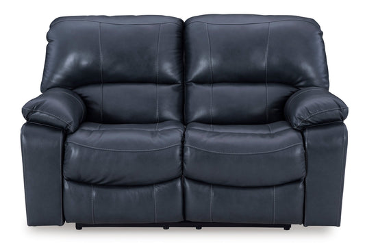 Leesworth Ocean Leather Power Reclining Loveseat - Rooms For Less Furniture Outlet