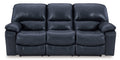Leesworth Ocean Leather Power Reclining Sofa - Rooms For Less Furniture Outlet