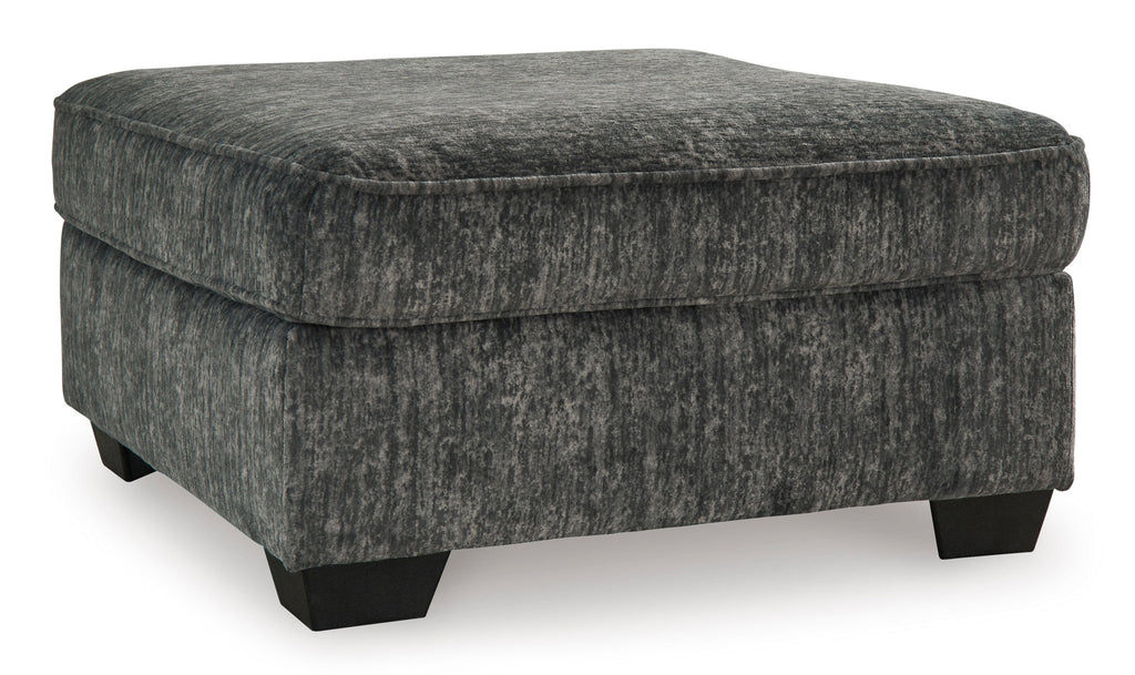 Lonoke Gunmetal Oversized Accent Ottoman - Rooms For Less Furniture Outlet