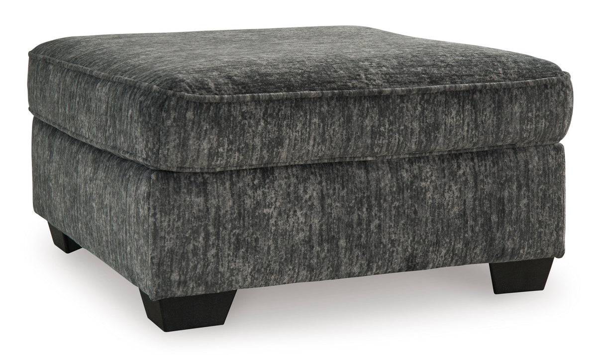 Lonoke Gunmetal Oversized Accent Ottoman - Rooms For Less Furniture Outlet