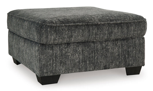 Lonoke Gunmetal Oversized Accent Ottoman - Rooms For Less Furniture Outlet
