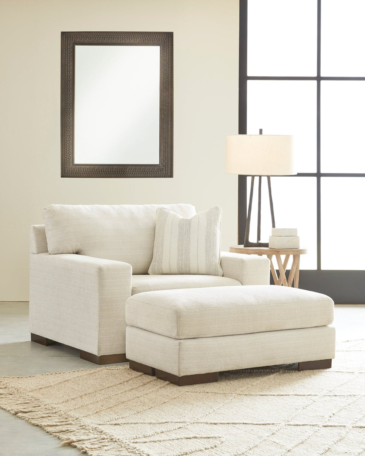 Maggie Birch Oversized Chair & Ottoman - Rooms For Less Furniture Outlet