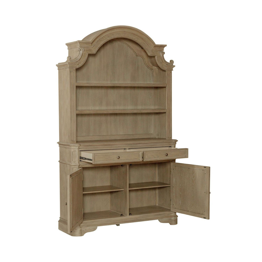 Magnolia Manor 9 Piece Rectangular Dining Room Set w/China Cabinet Weathered Bisque - Rooms For Less Furniture Outlet