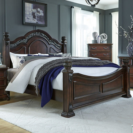 Messina Estates King Poster Bed - Rooms For Less Furniture Outlet
