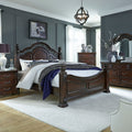 Messina Estates King Poster Bed, Dresser & Mirror, Night Stand - Rooms For Less Furniture Outlet