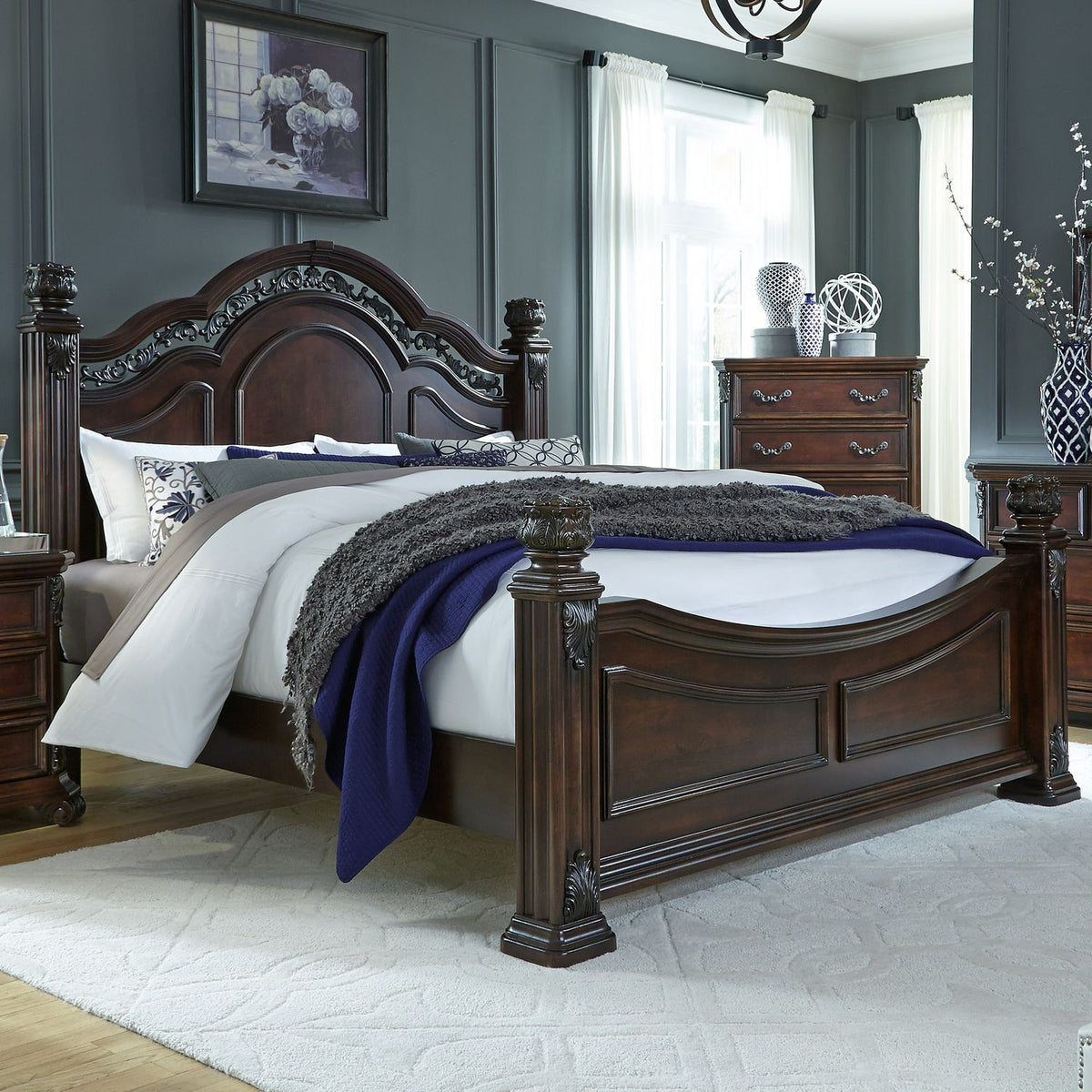 Messina Estates Queen Poster Bed - Rooms For Less Furniture Outlet