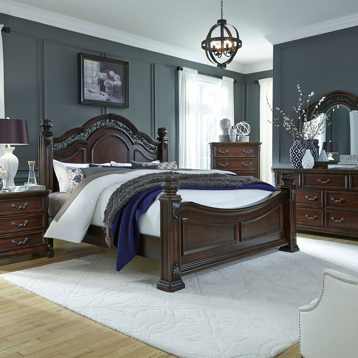Messina Estates Queen Poster Bed - Rooms For Less Furniture Outlet