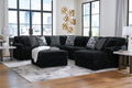 Midnight - Madness 4 - Piece Sectional with Chaise - Rooms For Less Furniture Outlet