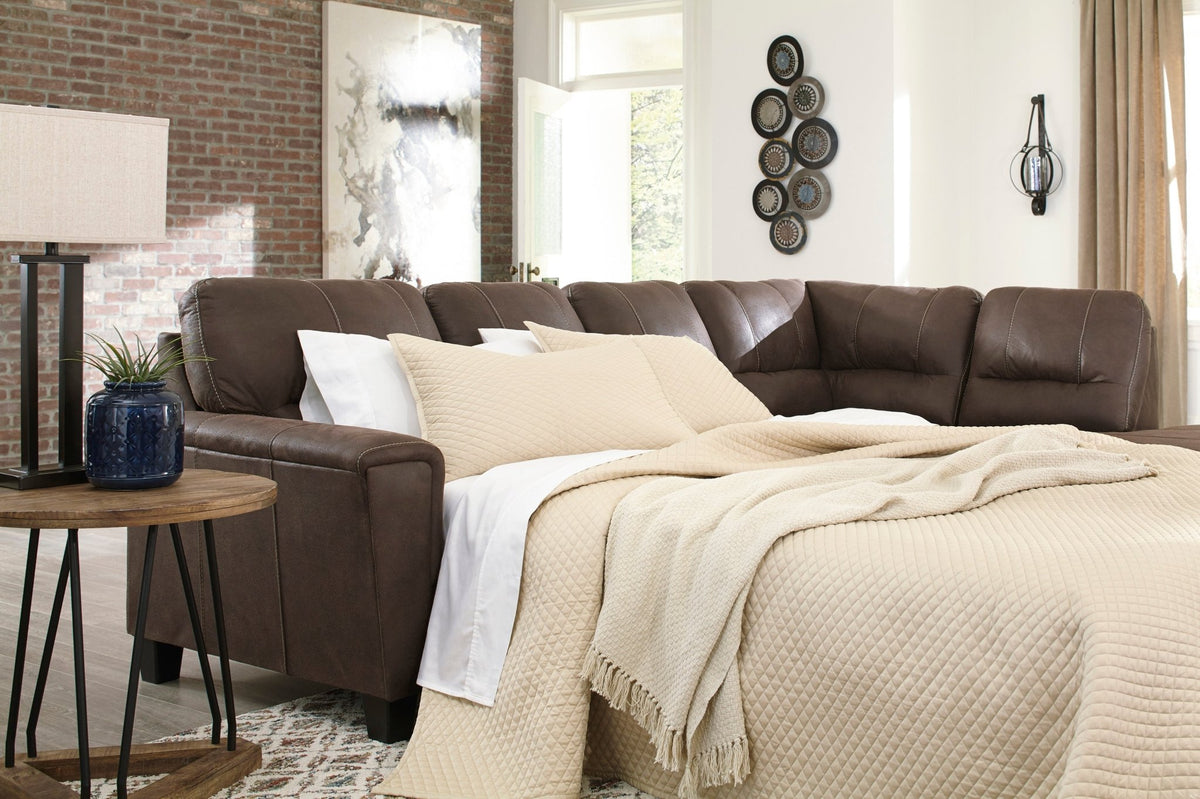 Navi Sleeper Sectional with Chaise - Rooms For Less Furniture Outlet