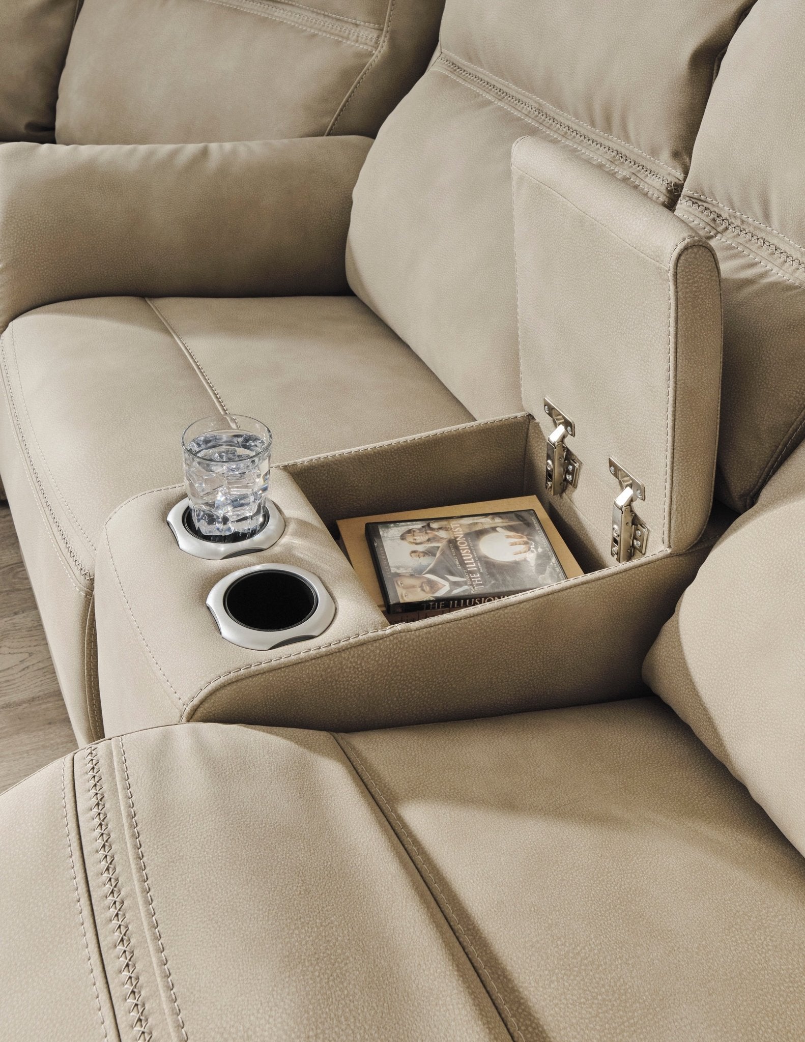 Next - Gen Sand Dual Power DuraPella Power Reclining Loveseat - Rooms For Less Furniture Outlet