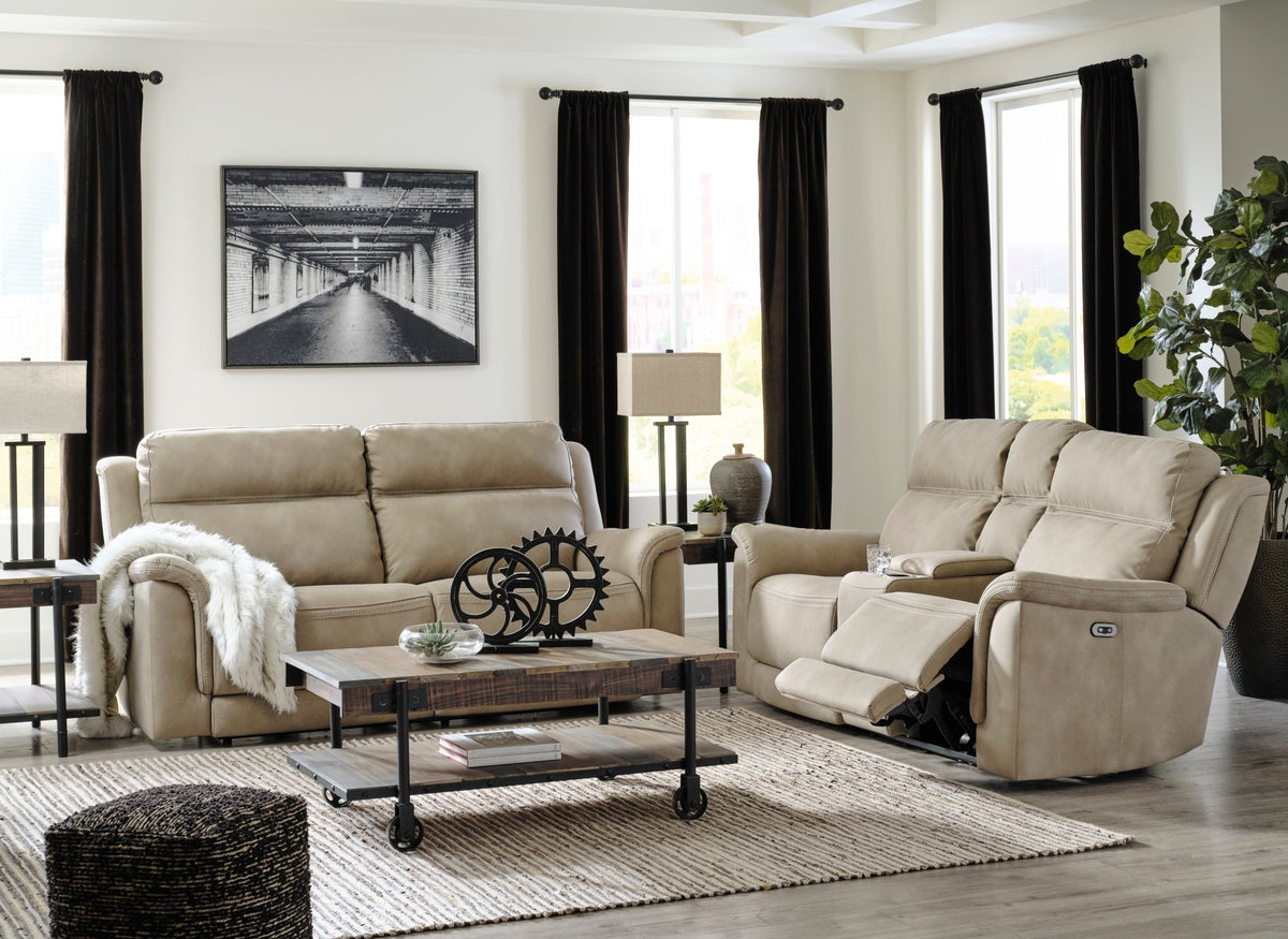 Next - Gen Sand Dual Power DuraPella Sofa & Loveseat - Rooms For Less Furniture Outlet