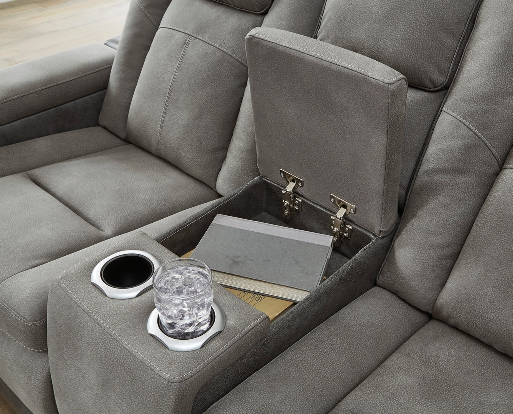Next - Gen Slate DuraPella Triple Power Reclining Loveseat - Rooms For Less Furniture Outlet