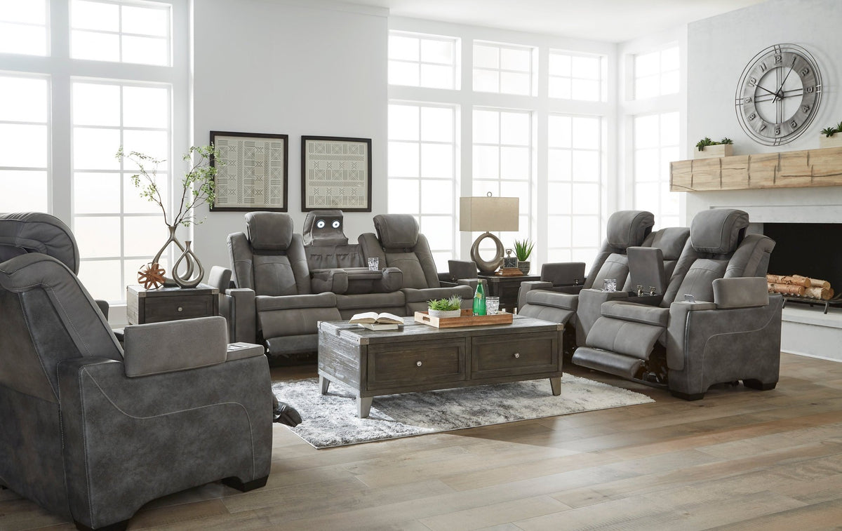 Next - Gen Slate DuraPella Triple Power Sofa & Loveseat - Rooms For Less Furniture Outlet