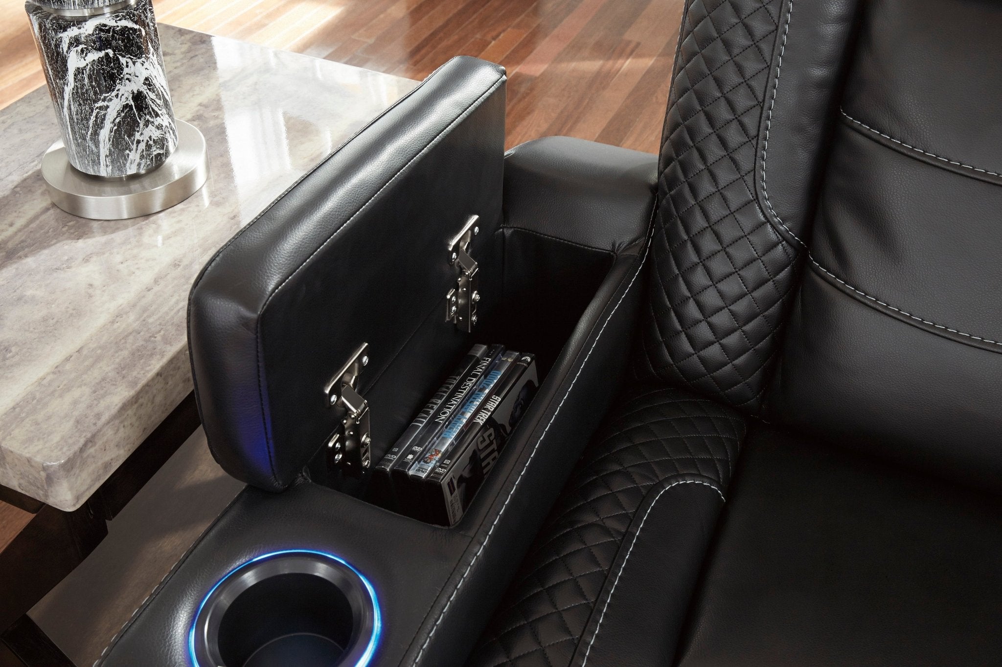Party Time Black Power Recliner - Rooms For Less Furniture Outlet