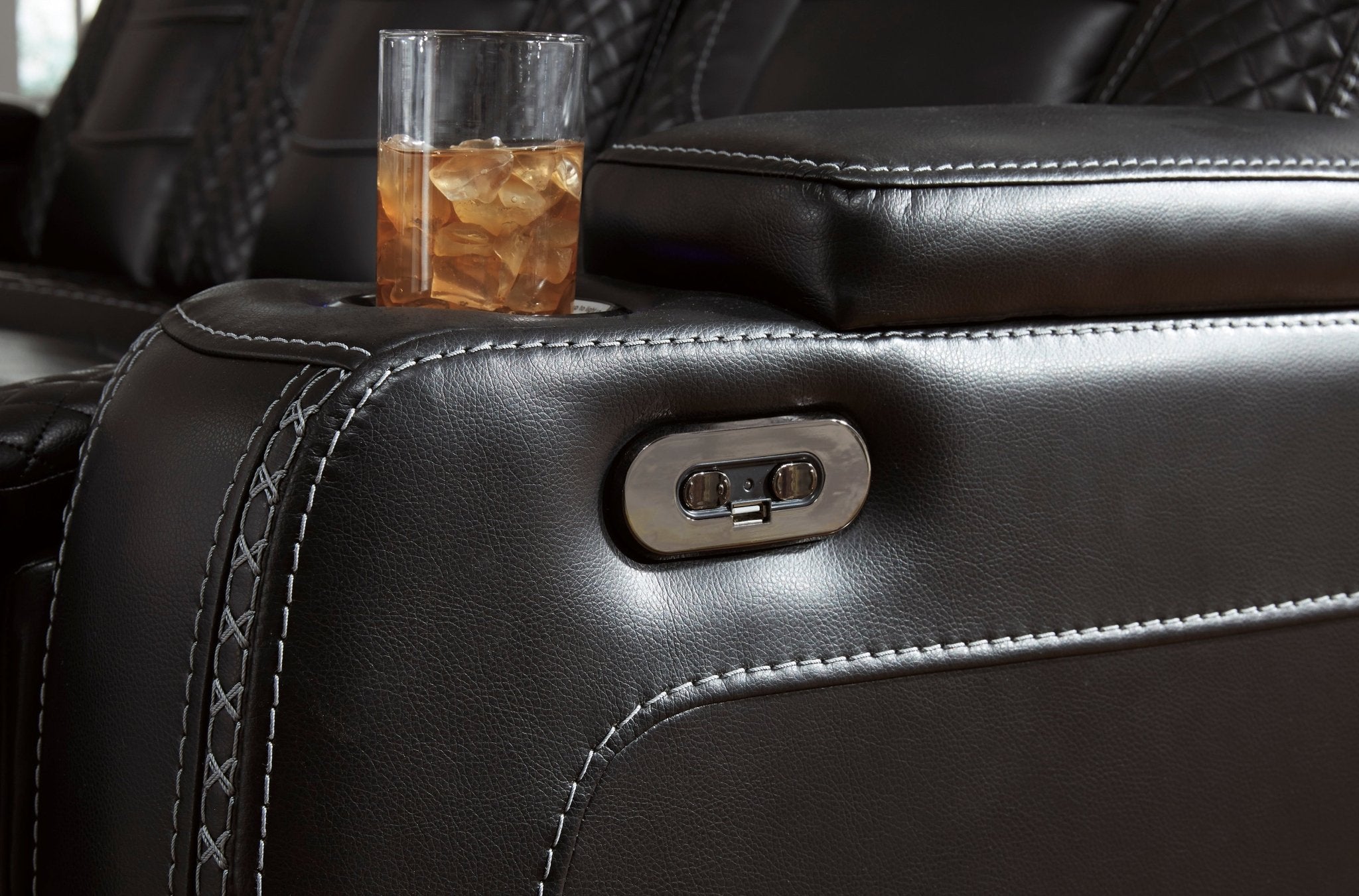 Party Time Black Power Recliner - Rooms For Less Furniture Outlet