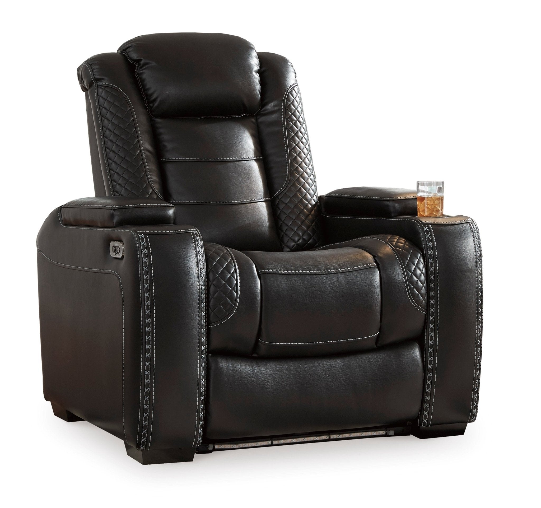 Party Time Black Power Recliner - Rooms For Less Furniture Outlet