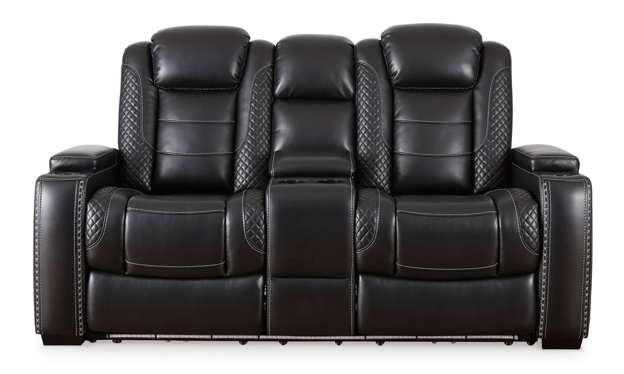Party Time Black Power Reclining Loveseat - Rooms For Less Furniture Outlet