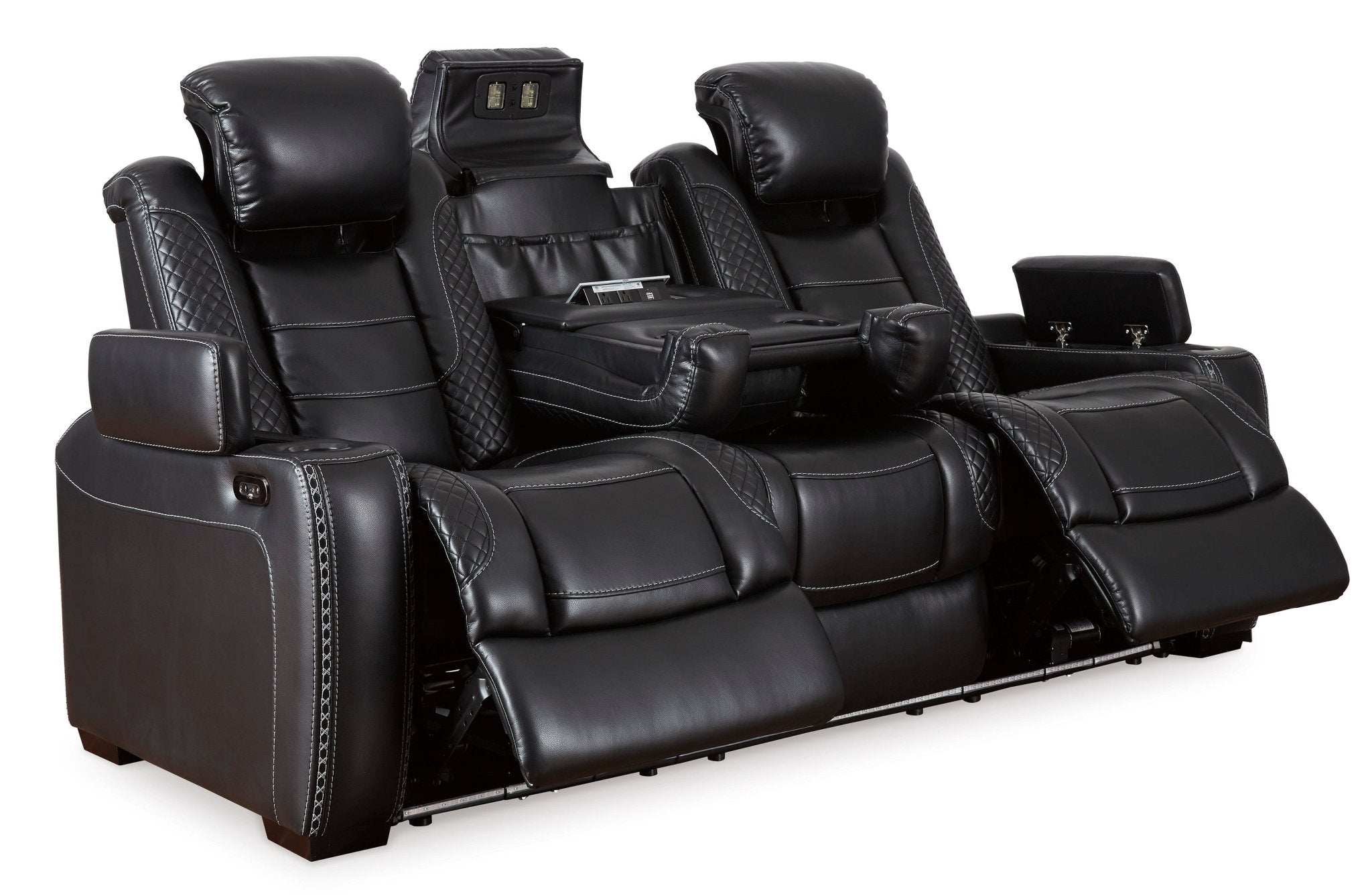 Party Time Black Power Reclining Sofa - Rooms For Less Furniture Outlet