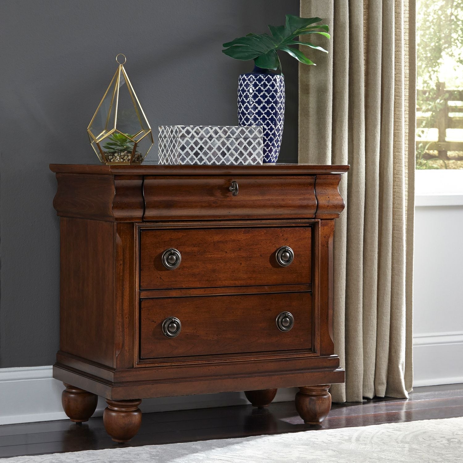 Rustic Traditions 3 Drawer Night Stand - Rooms For Less Furniture Outlet