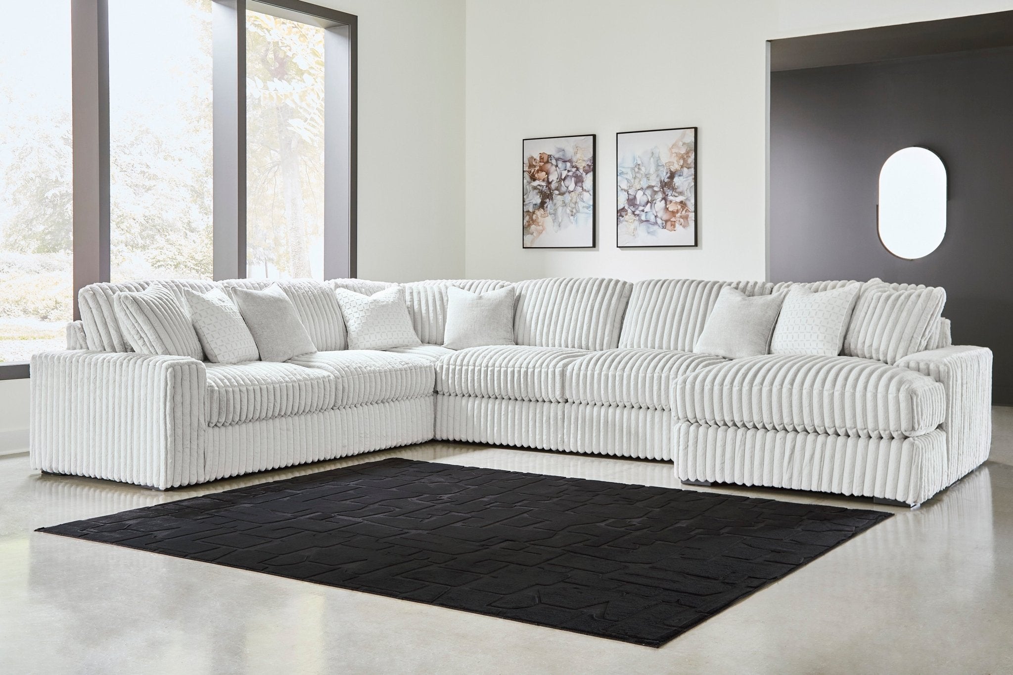 Stupendous 5 - Piece Sectional with Chaise - Rooms For Less Furniture Outlet