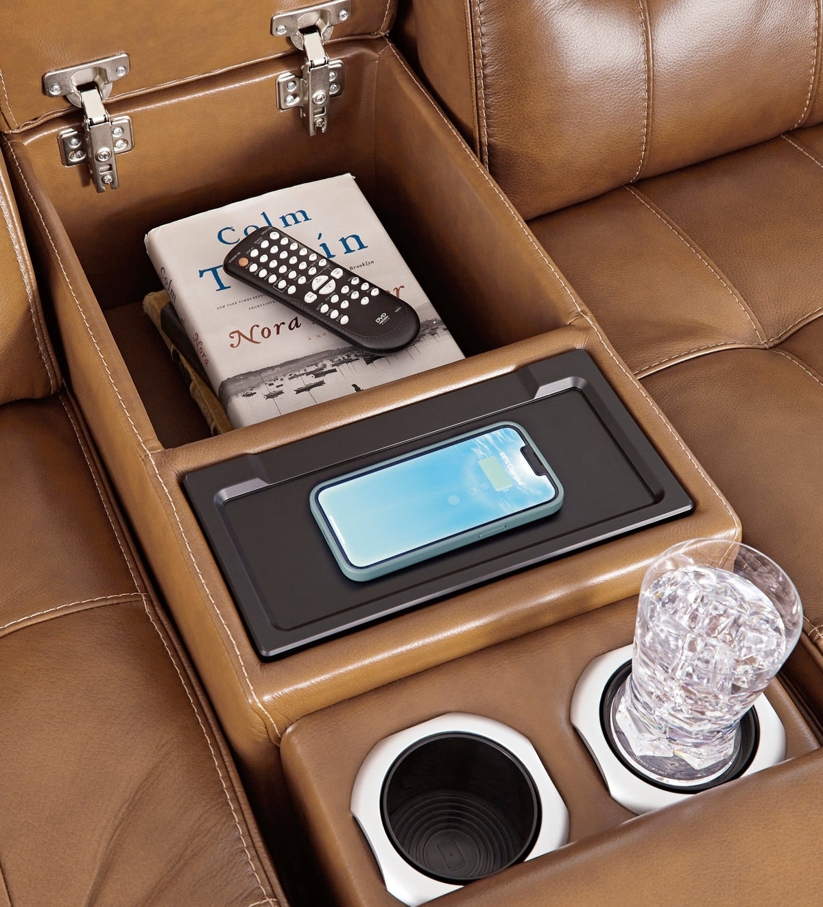Temmpton 6 - Piece Dual Power Leather Reclining Sectional - Rooms For Less Furniture Outlet