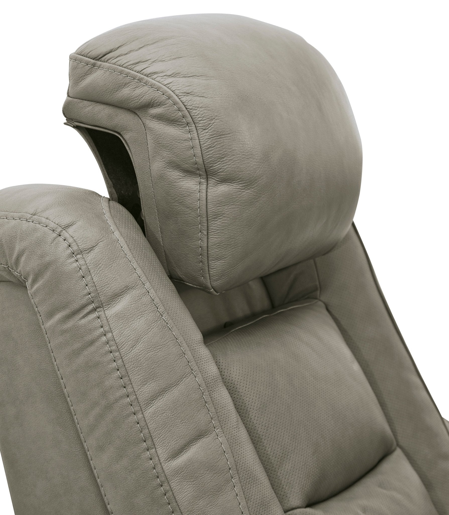 The Man - Den Gray Triple Power Recliner - Rooms For Less Furniture Outlet