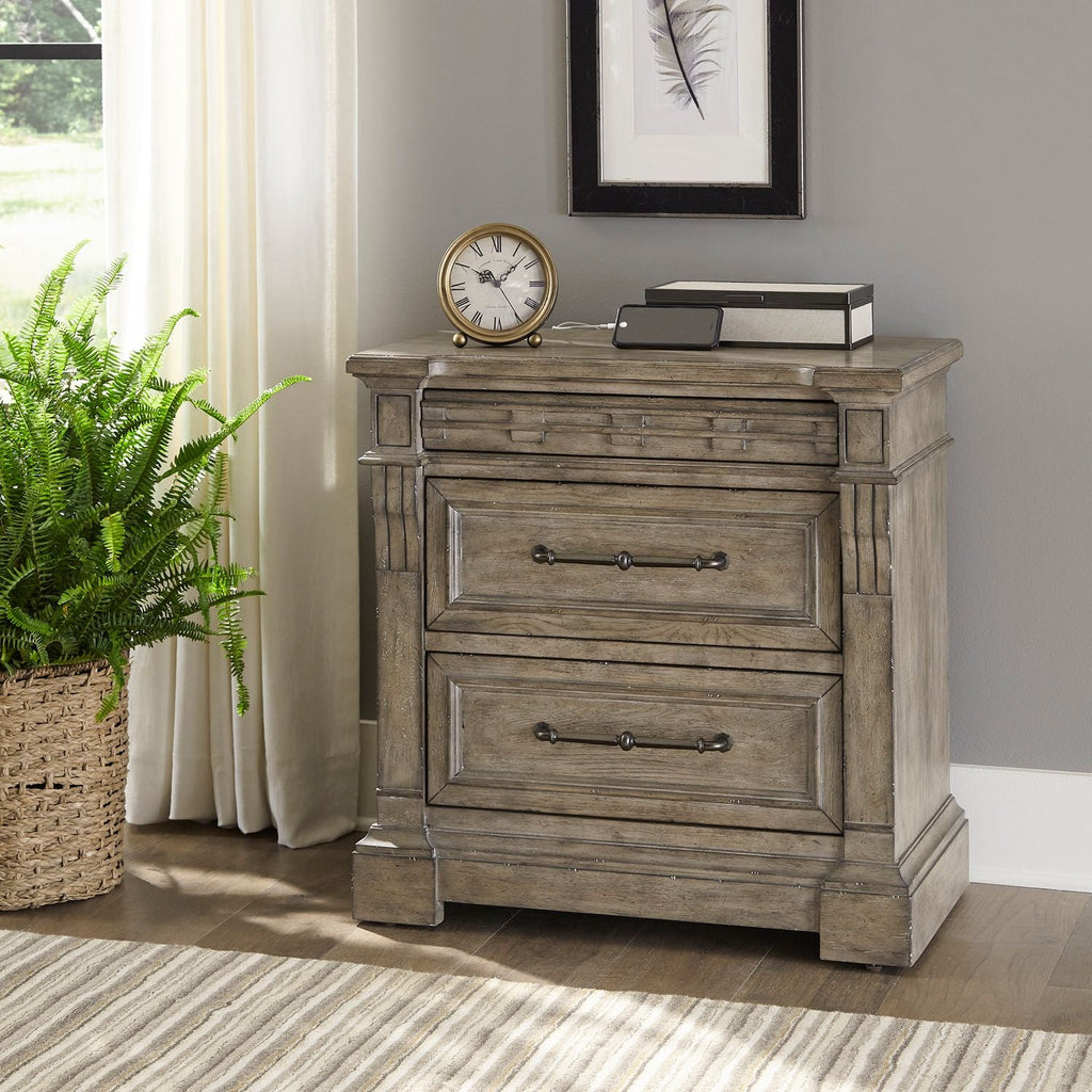 Town and Country Bedside Chest w/ Charging Station - Rooms For Less Furniture Outlet