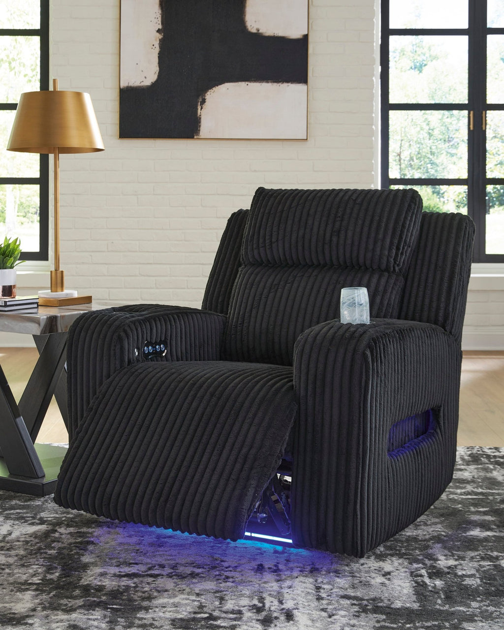 TwinBrooke Black Power Recliner With Adjustable Headrest - Rooms For Less Furniture Outlet