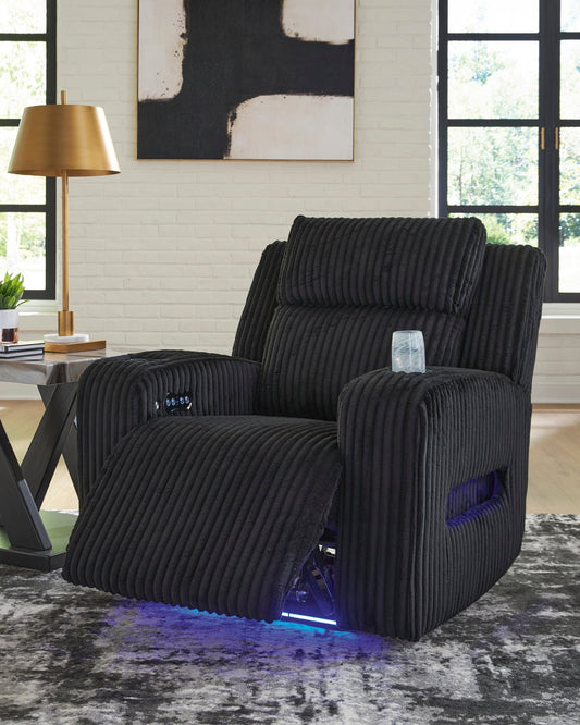 TwinBrooke Black Power Recliner With Adjustable Headrest - Rooms For Less Furniture Outlet