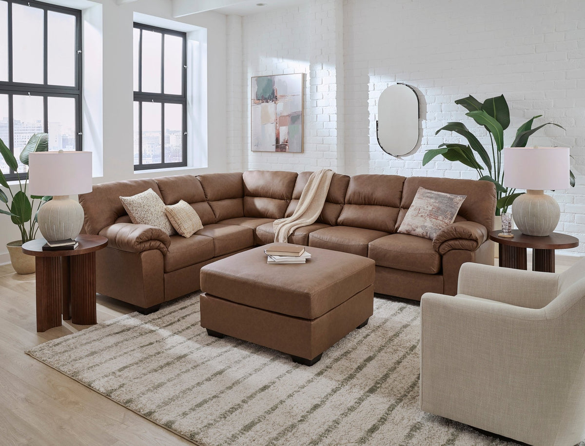 Willowbend Caramel 3 Piece Sectional - Rooms For Less Furniture Outlet