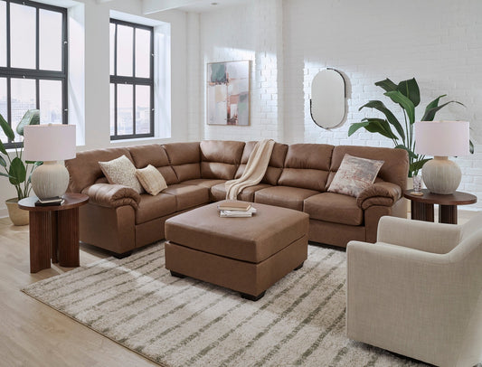 Willowbend Caramel 3 Piece Sectional - Rooms For Less Furniture Outlet