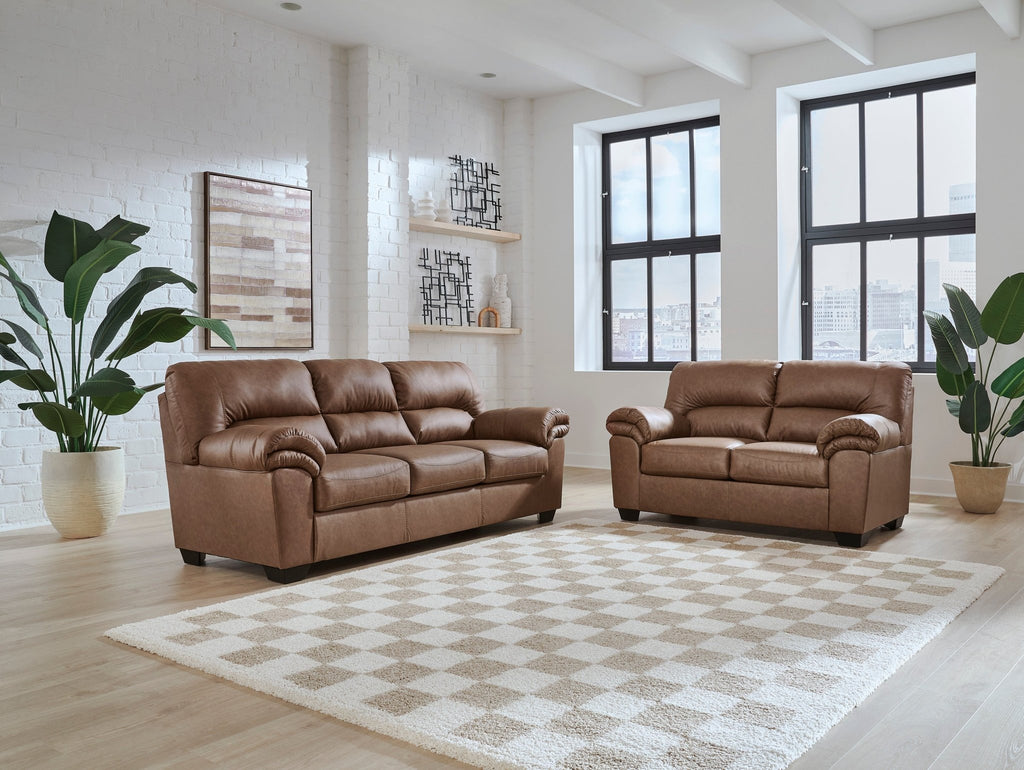 Willowbend Caramel Sofa & Loveseat - Rooms For Less Furniture Outlet
