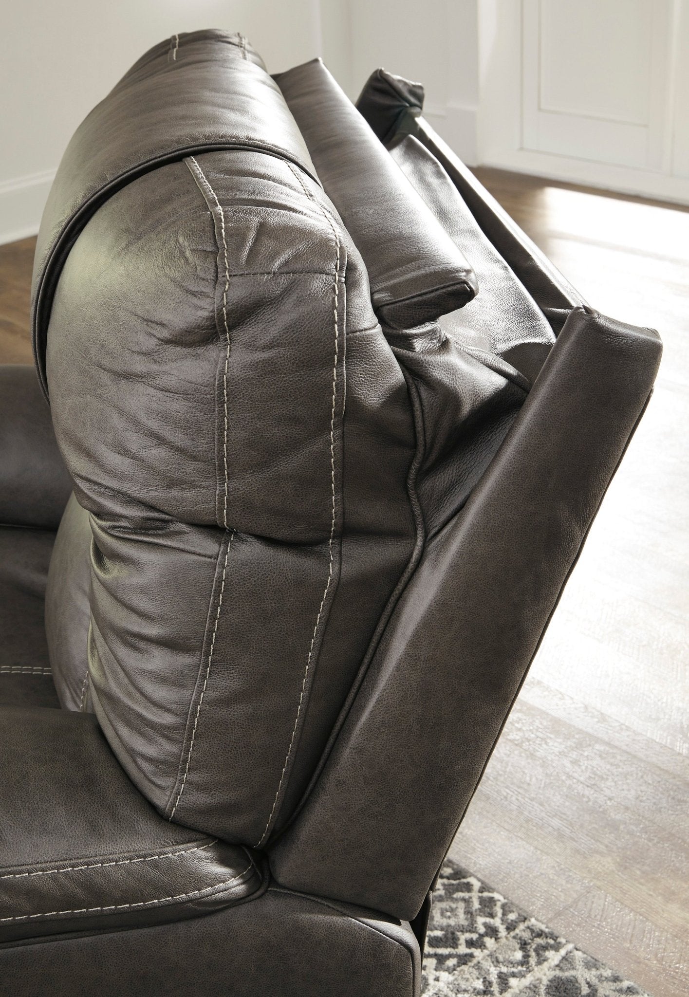 Wurstrow Smoke Triple Power Reclining Sofa - Rooms For Less Furniture Outlet