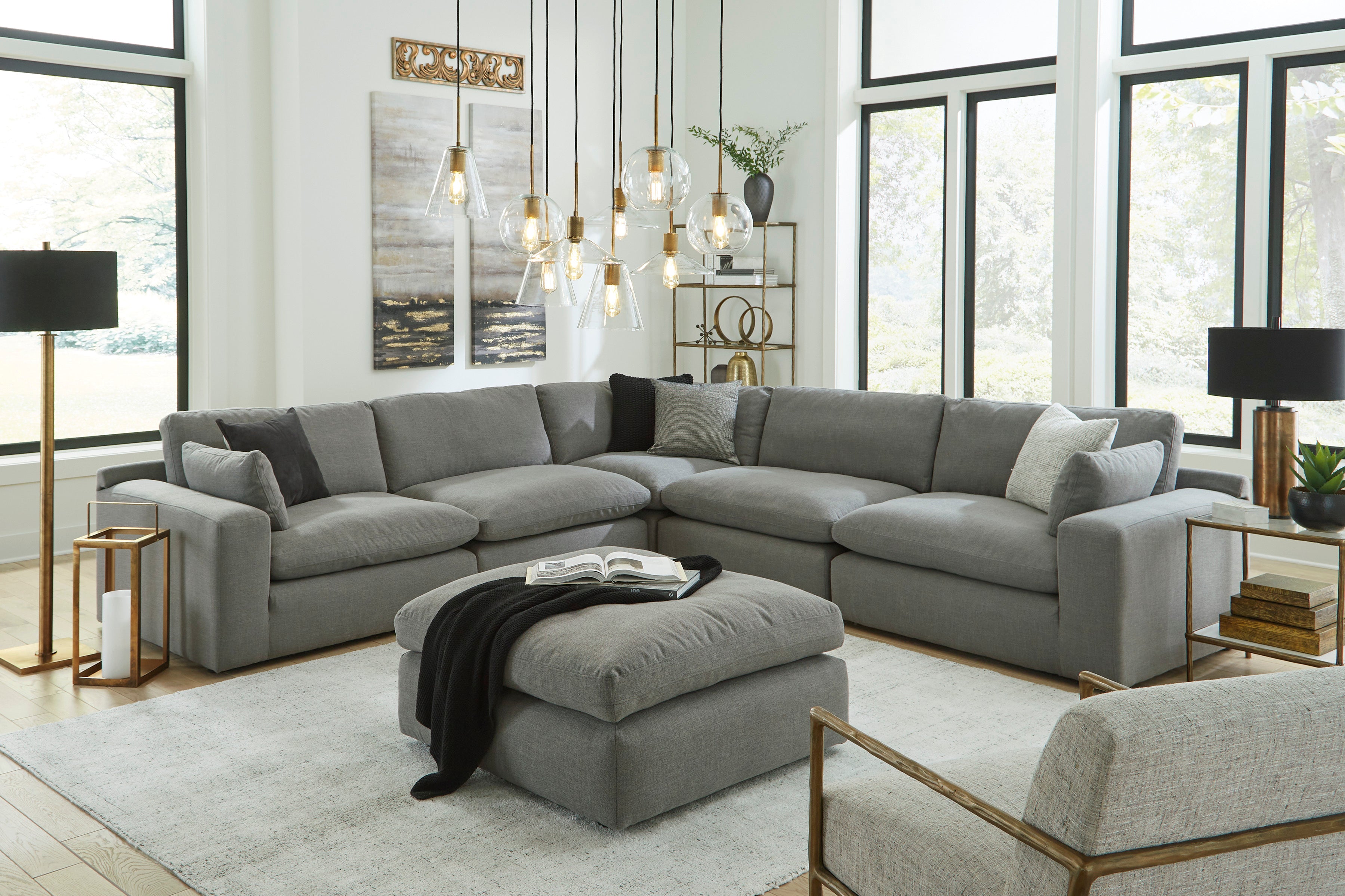 Cloud Grey 5pc Sectional – Rooms For Less Furniture Outlet