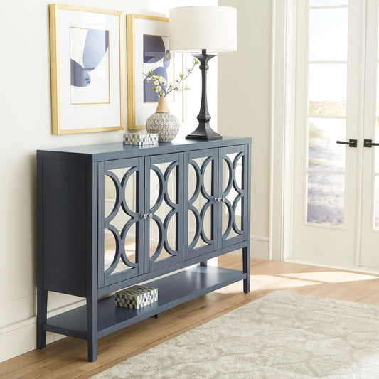 Circle View Four Door Accent Cabinet