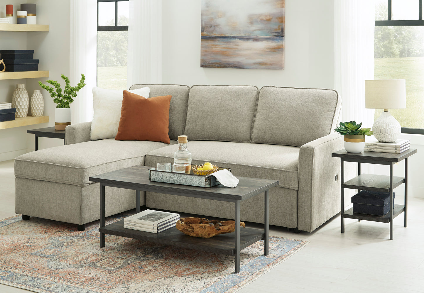 Kerle 2-Piece Sectional with Pop Up Futon Bed