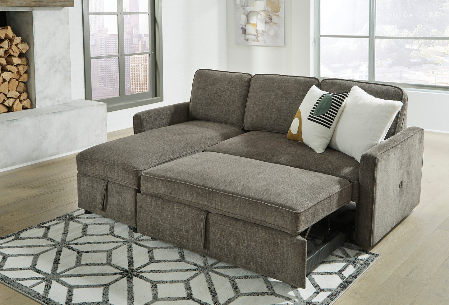 Kerle 2-Piece Sectional with Pop Up Futon Bed