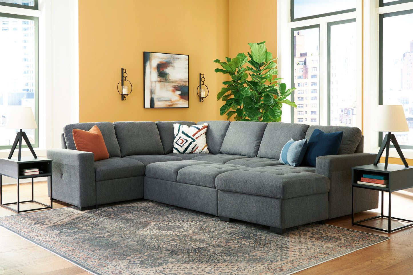 Millcoe 3-Piece Sectional with Pop Up Bed