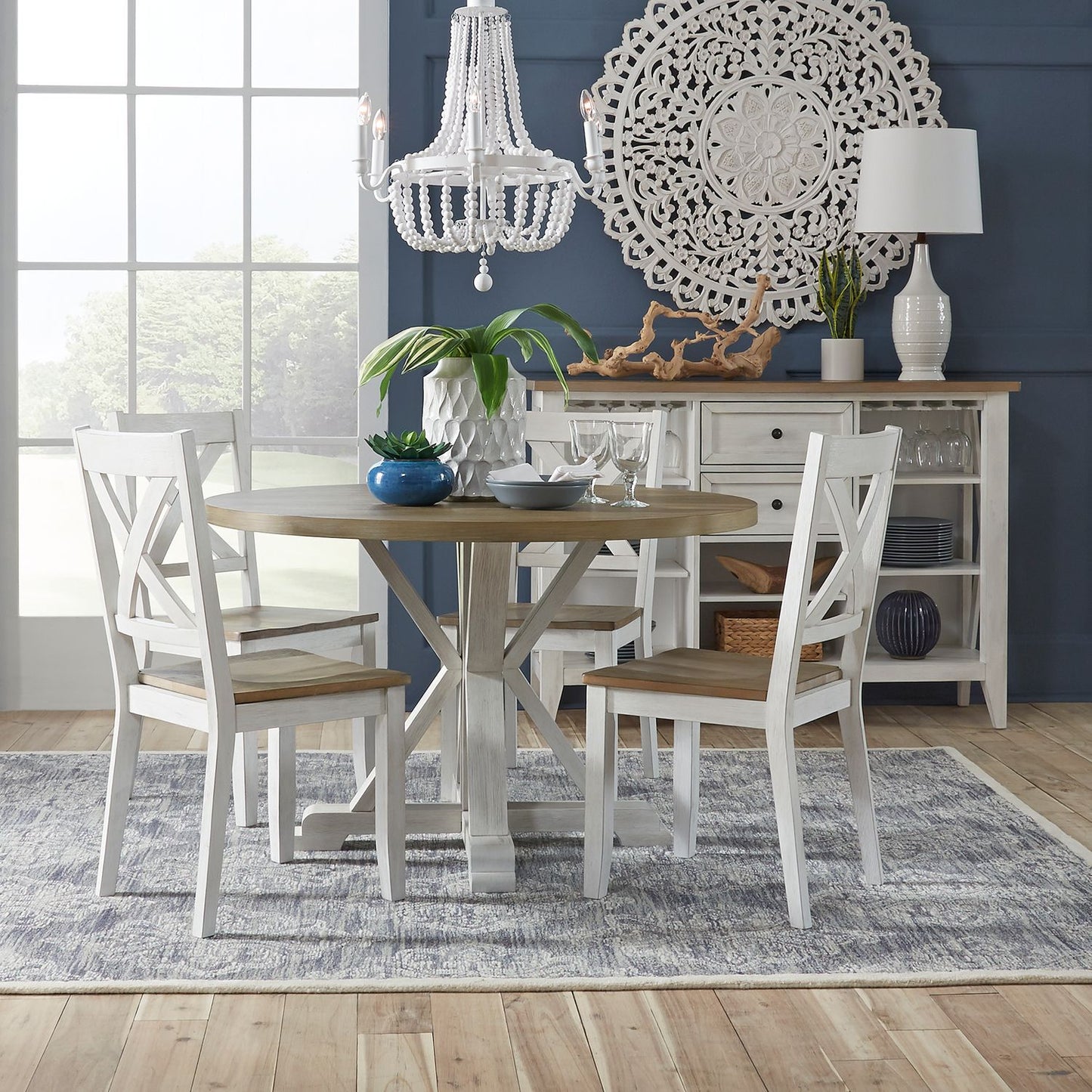 Lakeshore Pedestal Table- White