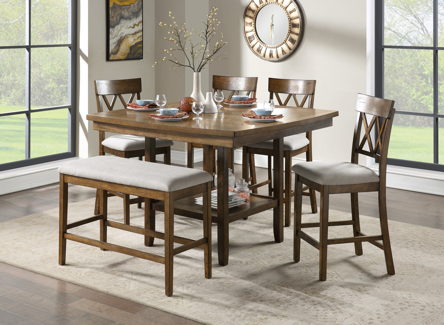 Balin 6pc Counter Height Dining Set w/Bench