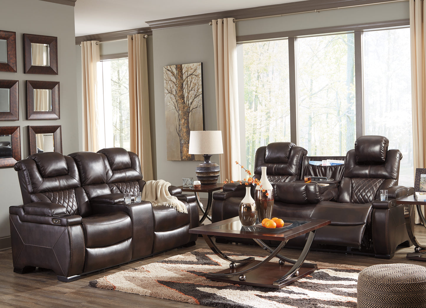 Warnerton Power Reclining Sofa and Loveseat