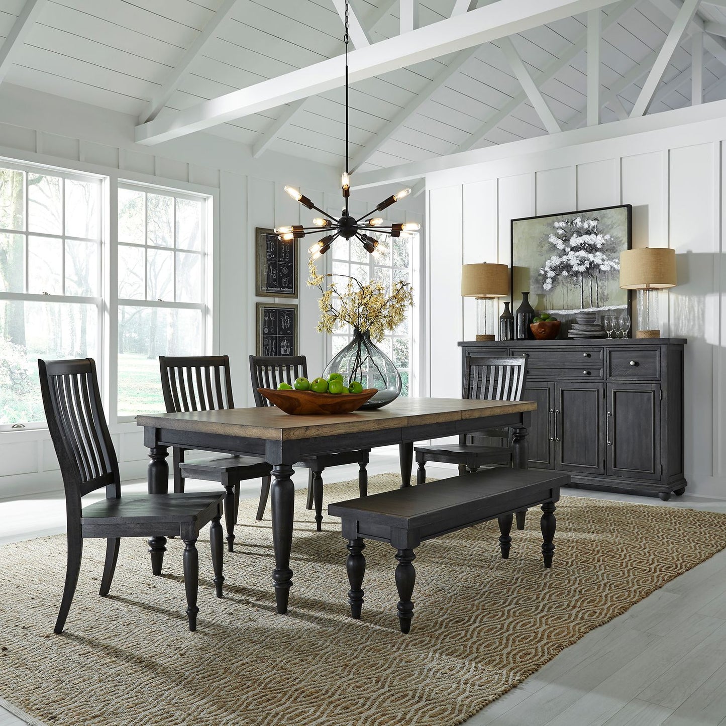 Harvest Home 6pc Leg Table Dining Set