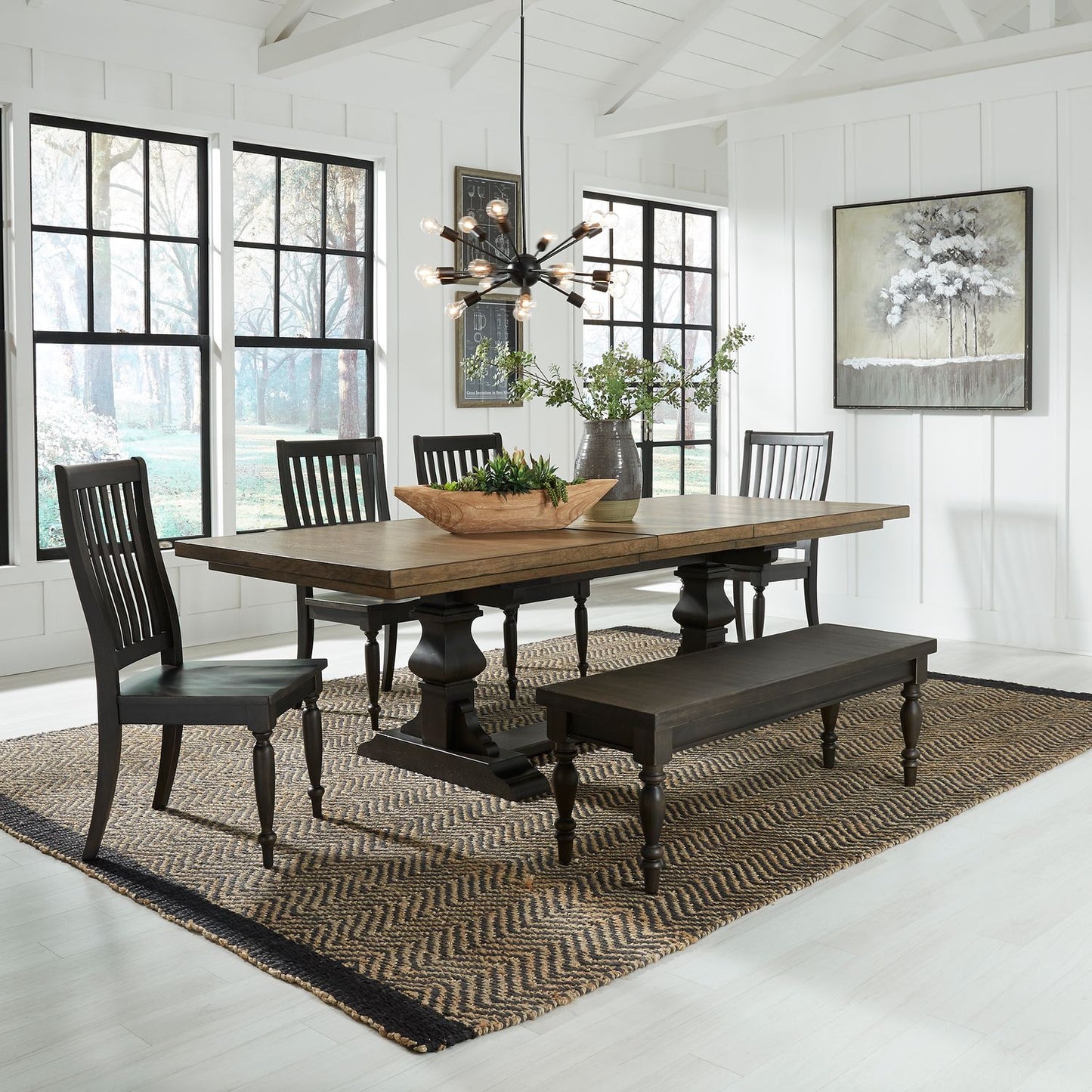 Harvest Home 6pc Trestle Table Dining Set