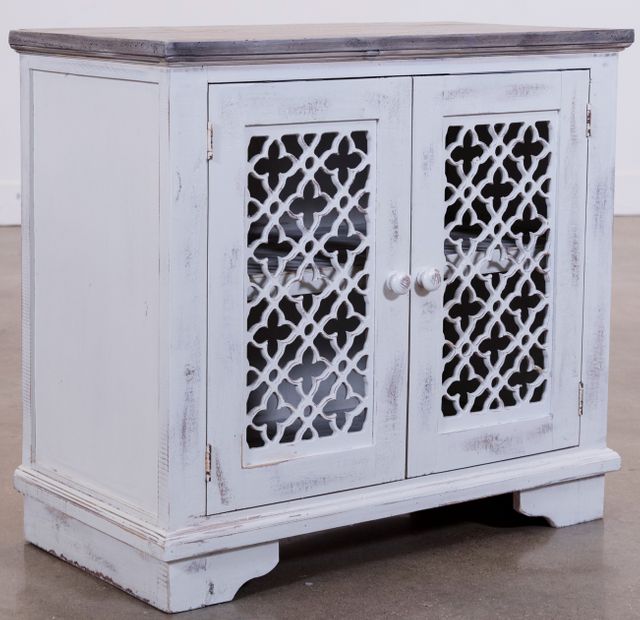 Solid Wood White/Ashe 2 Door Cabinet